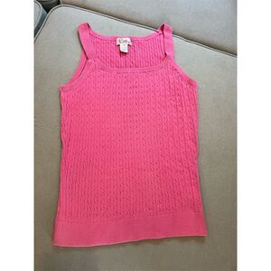 Lilly Pulitzer Women's XS Pink Cable Knit Sleeveless Tank Top